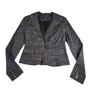 IZ Byer California Blazer Women M Black One Button Lined Career Jacket Formal